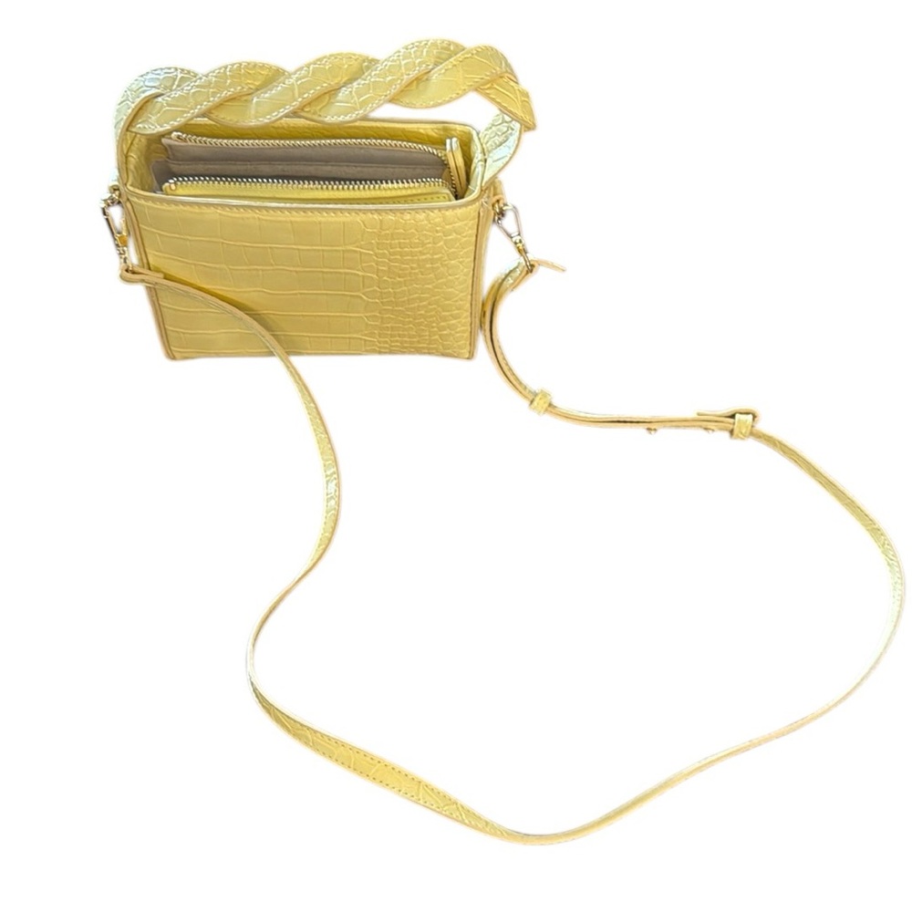 Like NEW MNG Women’s Croc effect mini Yellow Crossbody Handbag